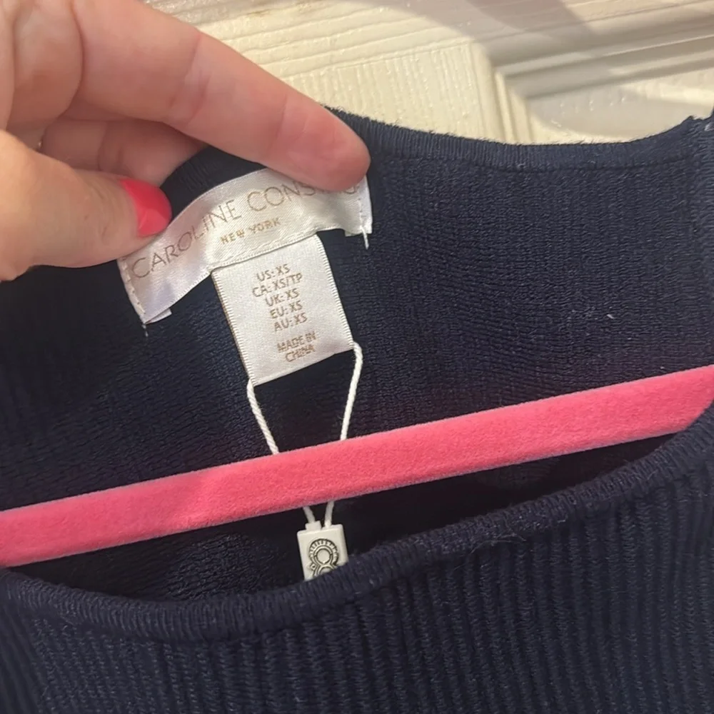 Caroline Constas NWT navy ribbed tank, XS - Picture 4 of 8